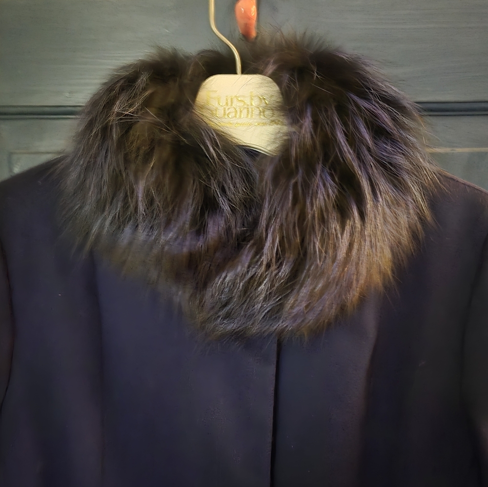 SO Black Jacket with Plush Brown Collar
